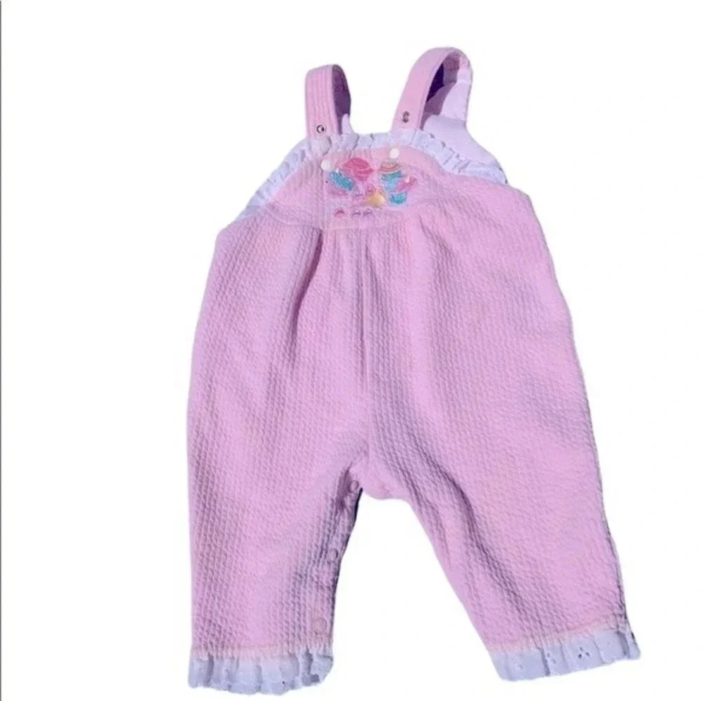 Vintage Carters 3 months pink overalls